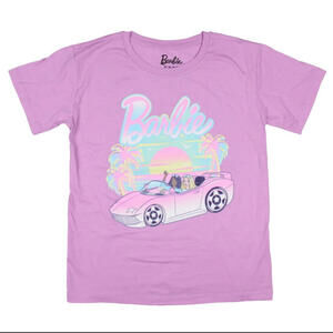 Barbie Girl's Barbie and Friends Pink Convertible Fun Kids T-Shirt (7/8) Medium